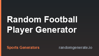 Random Football Player Generator