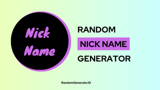 Random Nick Name Generator