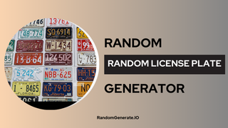 Random License Plate Generator
