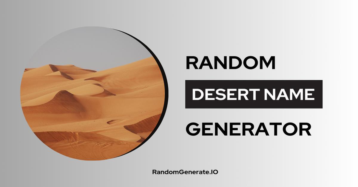 Desert Name Generator 🏜