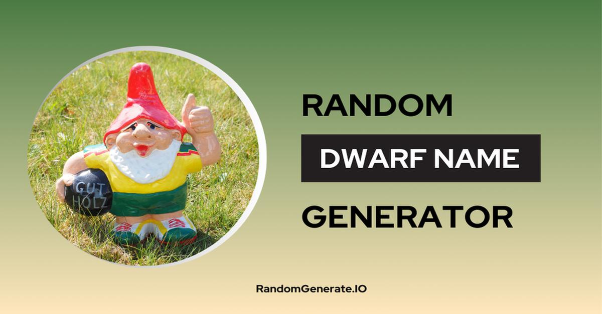 Dwarf Name Generator: Fantasy Dwarvish Names 🌄