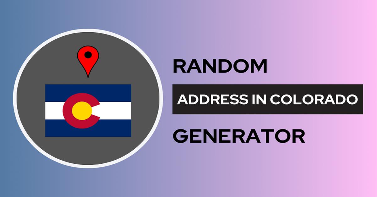 Random Address in Colorado 🌄🌲🏔️